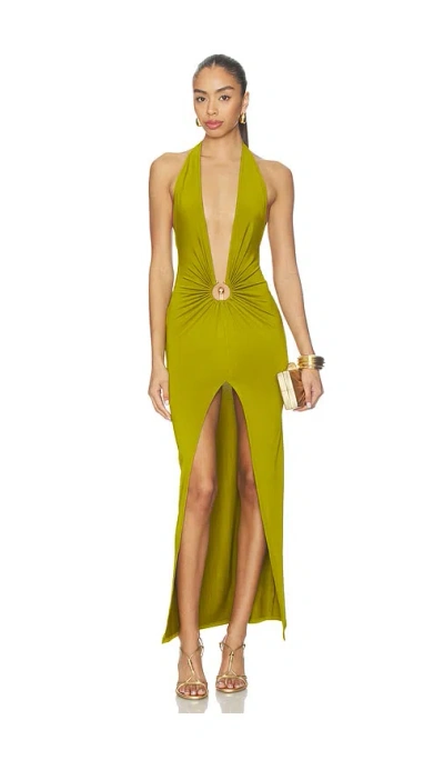 Superdown Cambri Maxi Dress In Green