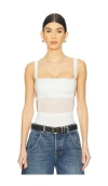Superdown Camille Strappy Back Bodysuit In White