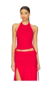Superdown Cammie Halter Top In 红色
