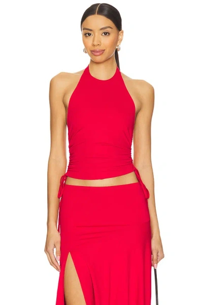 Superdown Cammie Halter Top In Red