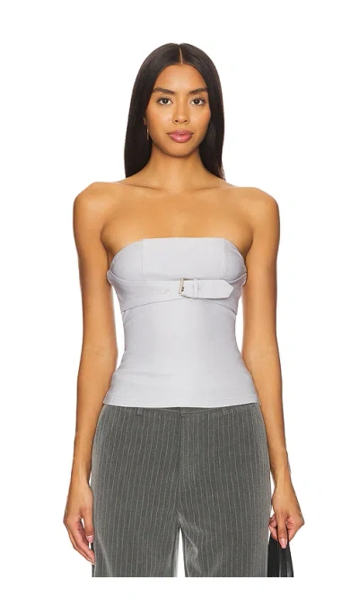 Superdown Capri Strapless Top In Grey