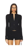 Superdown Carlinne Zip Up Sweater In Black