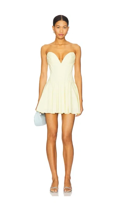 Superdown Carmela Strapless Dress In Yellow