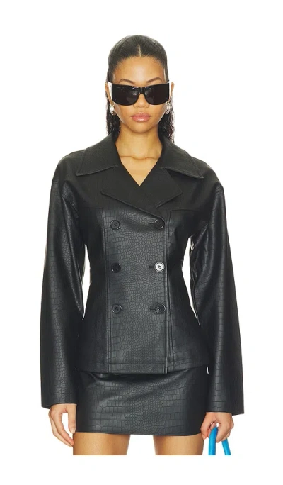 Superdown Caroline Faux Leather Jacket In Black