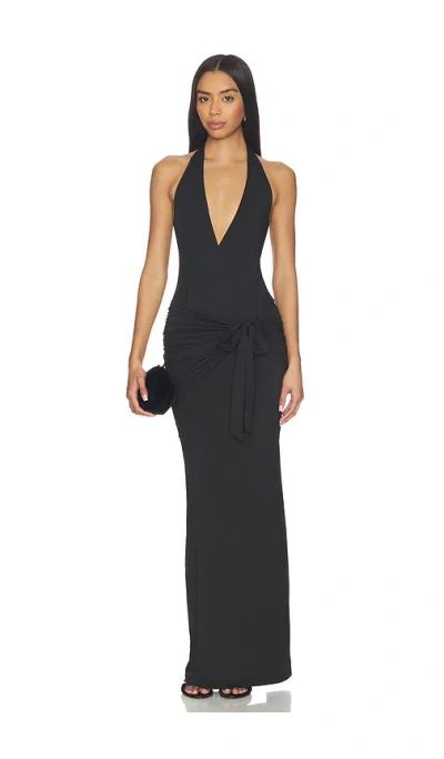Superdown Chloe Halter Maxi Dress In Black