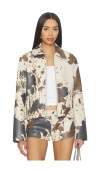 Superdown Clara Cow Print Jacket In Multi