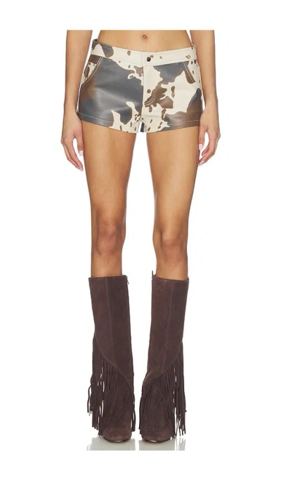 Superdown Clara Cow Print Short In Multi