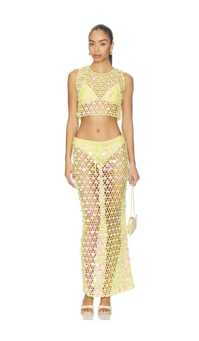 Superdown Coralie Maxi Skirt Set In Yellow