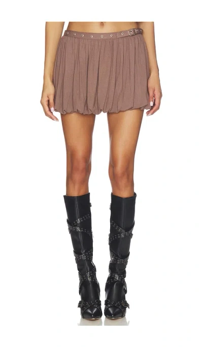 Superdown Dakoa Mini Skirt In Brown