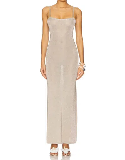 Superdown Dalilah Maxi Dress In Silver Metallic In Orange