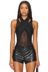 Superdown Danica Bodysuit In Black
