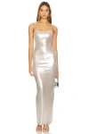 Superdown Danica Maxi Dress In Silver