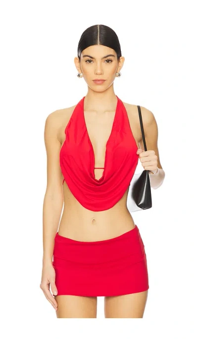 Superdown Daphne Halter Top In Red