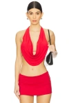 Superdown Daphne Halter Top In Red