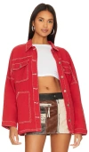 Superdown Davey Denim Jacket In Red