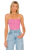 Superdown Desa Crop Bustier Top In Pink