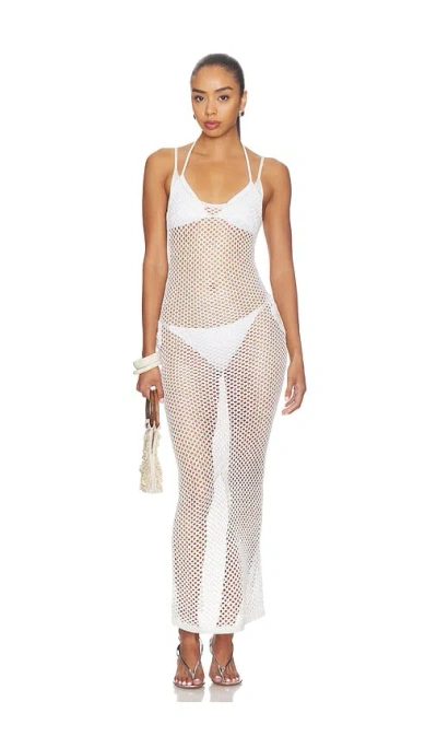 Superdown Dillon Crochet Maxi Dress In White