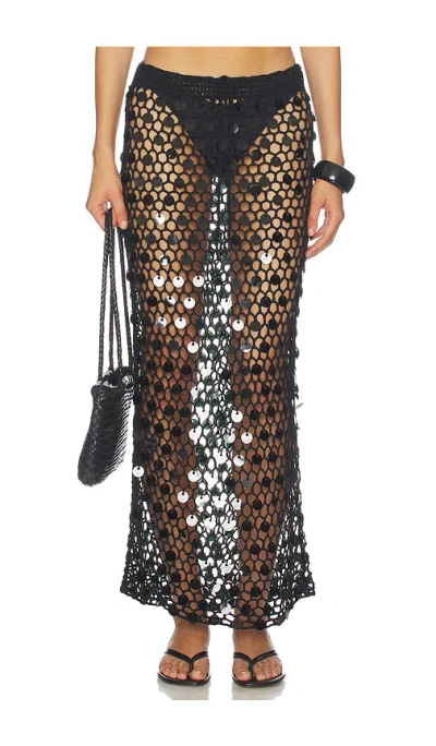 Superdown Dinah Crochet Maxi Skirt In Black