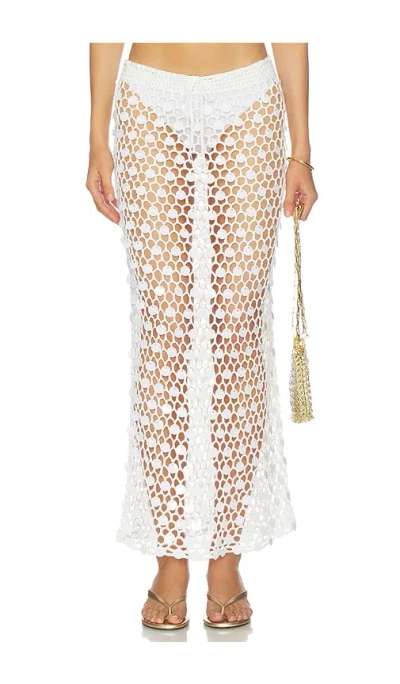 Superdown Dinah Crochet Maxi Skirt In White