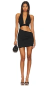 Superdown Domonique Halter Mini Dress In Black