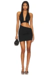 Superdown Domonique Halter Mini Dress In Black