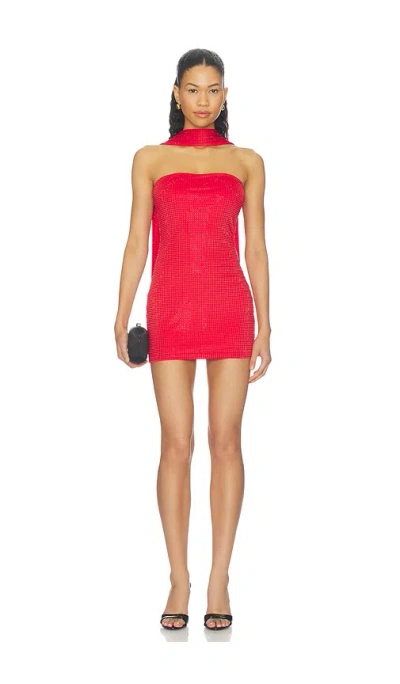 Superdown Eden Strapless Mini Dress In Red