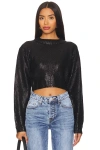 Superdown Elaine Metallic Sweater In Black Metallic