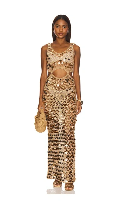Superdown Elena Maxi Dress In Brown
