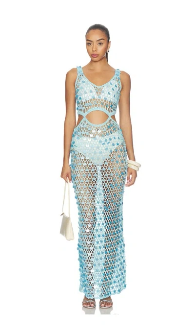 Superdown Elena Maxi Dress In Blue