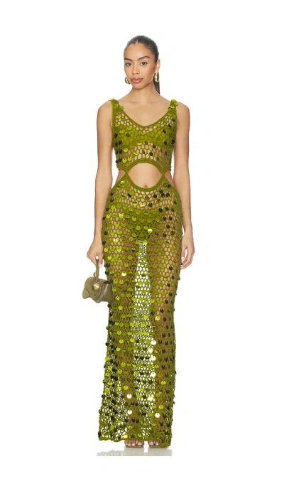 Superdown Elena Maxi Dress In Green