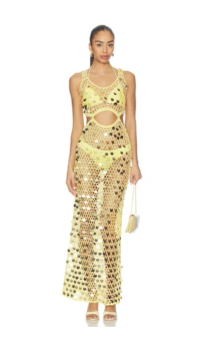 Superdown Elena Maxi Dress In Yellow