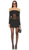 Superdown Elmina Sheer Mini Dress In Black