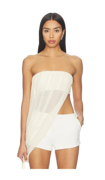 Superdown Elodie Strapless Top In White