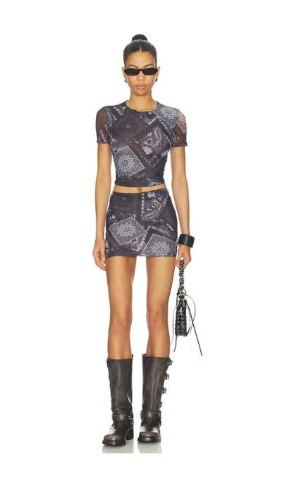 Superdown Eloraina Mini Skirt Set In Gray