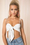 Superdown Emelia Tie Bra Top In White