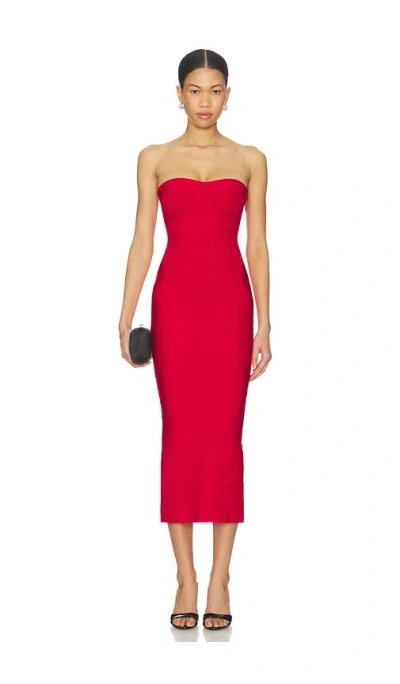 Superdown Ethelyn Midi Dress In Red
