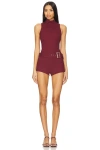 Superdown Evie Romper In Oxblood