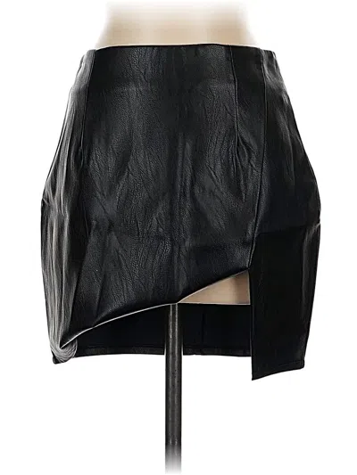 Pre-owned Superdown Faux Leather Skirt In Black