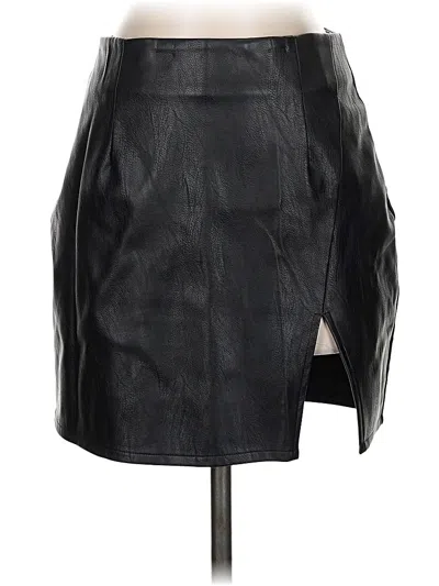 Pre-owned Superdown Faux Leather Skirt In Black