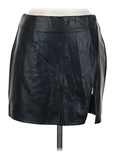 Pre-owned Superdown Faux Leather Skirt In Black