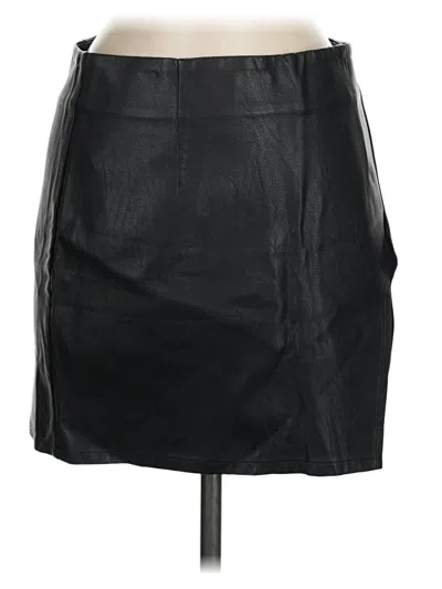 Pre-owned Superdown Faux Leather Skirt In Black