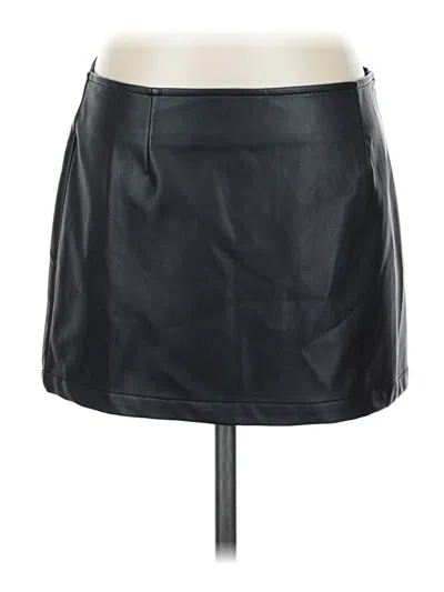 Pre-owned Superdown Faux Leather Skirt In Black