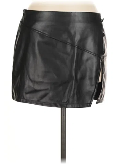 Pre-owned Superdown Faux Leather Skirt In Black