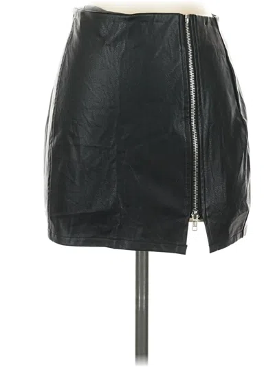 Pre-owned Superdown Faux Leather Skirt In Black