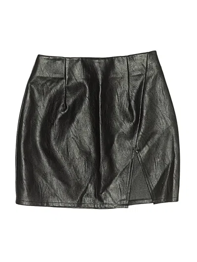 Pre-owned Superdown Faux Leather Skirt In Black