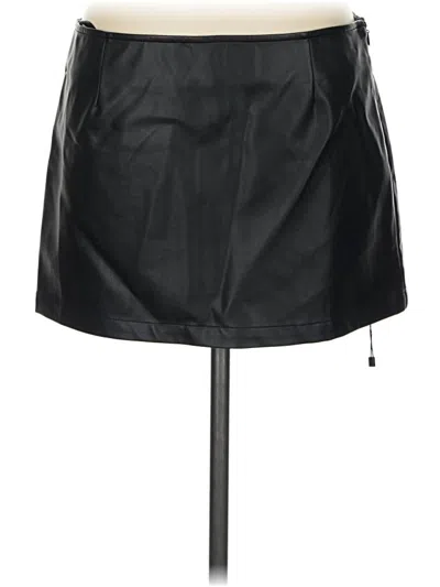 Pre-owned Superdown Faux Leather Skirt In Black