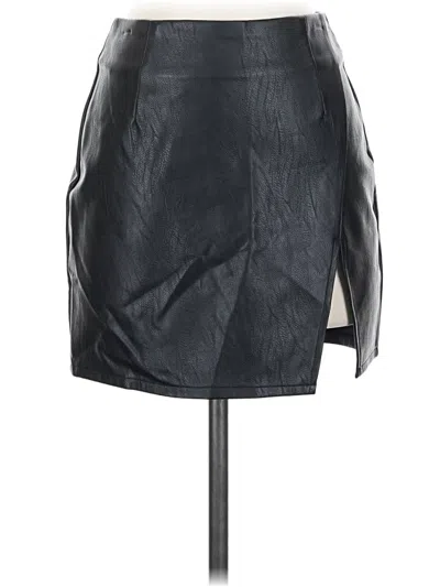 Pre-owned Superdown Faux Leather Skirt In Black