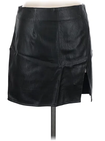 Pre-owned Superdown Faux Leather Skirt In Black