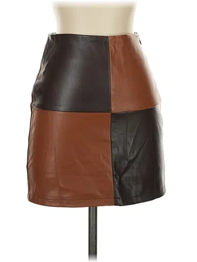 Pre-owned Superdown Faux Leather Skirt In Brown