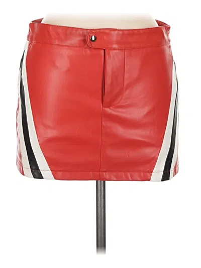 Pre-owned Superdown Faux Leather Skirt In Red